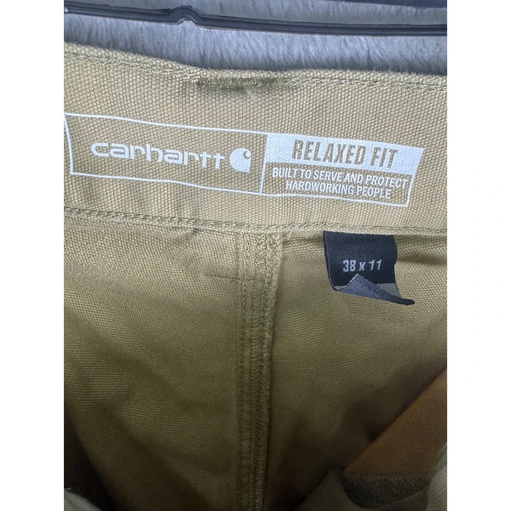 Carhartt Rugged Flex Relaxed Fit Canvas Utility Work Shorts Tan BS3652-M 38x11